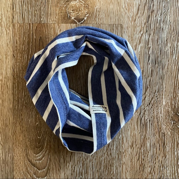 Baby Unisex H&M Blue & White Stripe Infinity Scarf - Picture 1 of 3